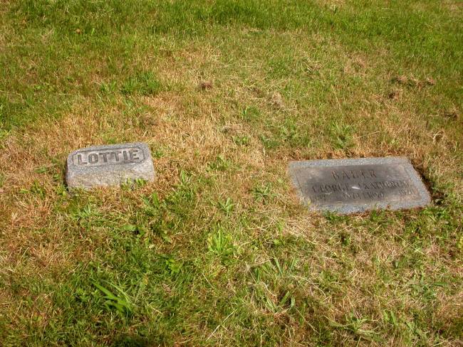 George and Katherine Bauer marker next to 'Lottie'