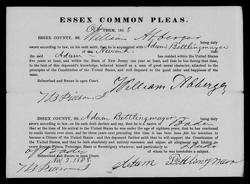 Adam Bittlingmeier Naturalization Record