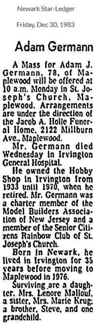 Adam Germann Obituary