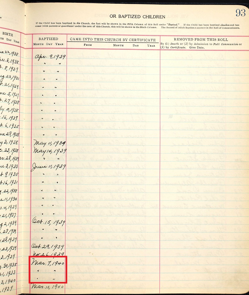 Alberta Pauline Bechtold Birth Index