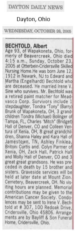Albert Bechtold Obituary
