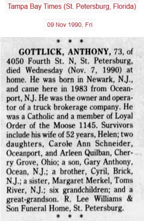 Anthony J. Gottlick Obituary