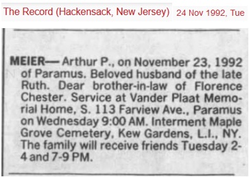 Arthur Meier Obituary