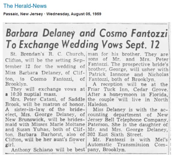 Barbara Delaney and Cosmo Fantozzi Marriage