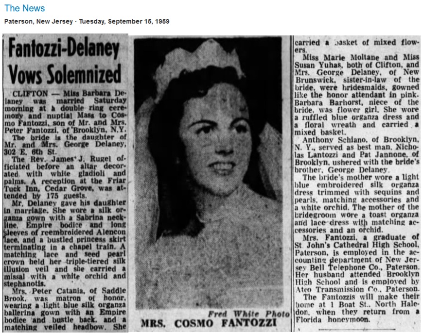 Barbara Delaney and Cosmo Fantozzi Marriage