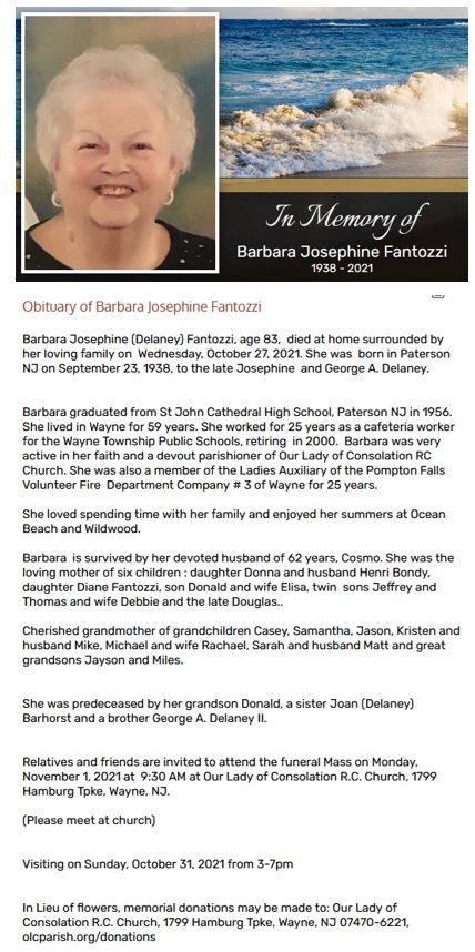 Barbara Delaney Fantozzi Obituary