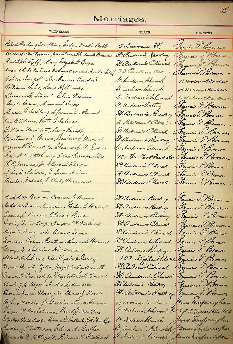 Florence Bechtold and Robert Blakcford Marriage Record