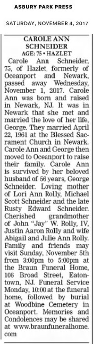 Carole Ann Gottlick Schneider Obituary