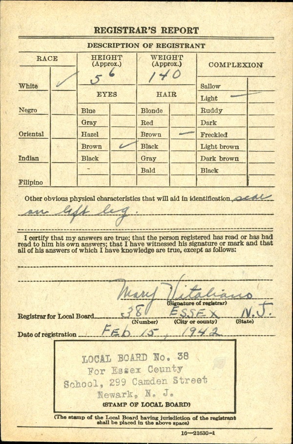 Charles E. Cadmus World War II Draft Registration