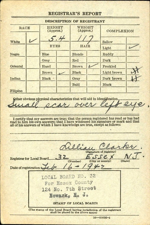 Charles F. Cadmus World War II Draft Registration