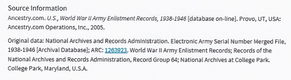 Donald G. Abrams' World War II Army Enlistment Record