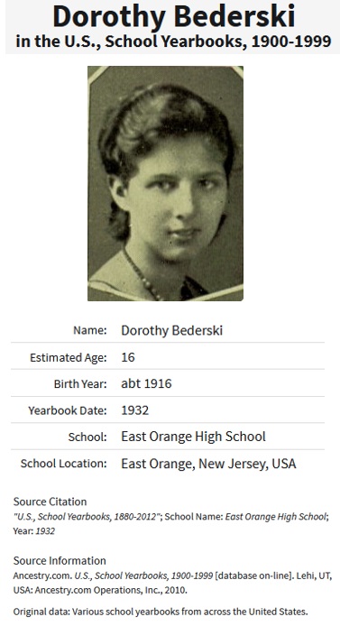Dorothy Bederski 1932