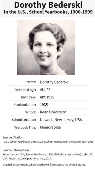 Dorothy Bederski 1935
