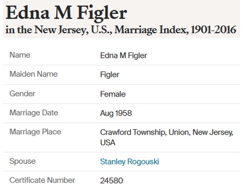 Edna Figler and Stanley Rogouski Marriage