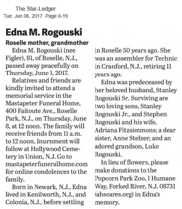 Edna Figler Obit
