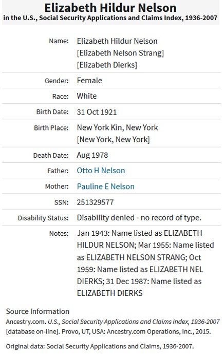 Elizabeth Nelson Strang Dierks SSACI