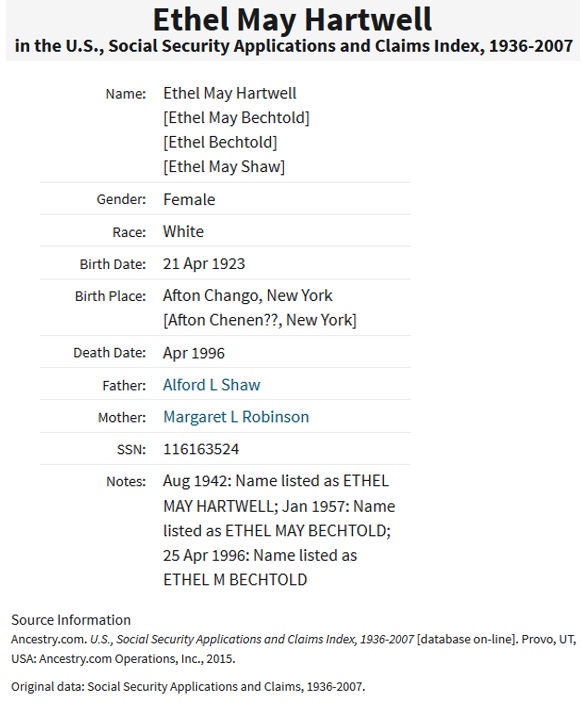 Ethel May Bechtold SSACI