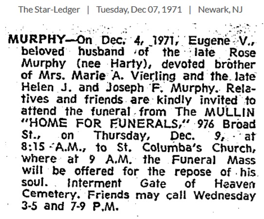 Eugene V. Murphy Obituary