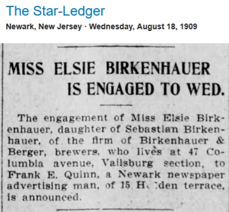 Frank Quinn and Elsie Birkenhauer Engagement