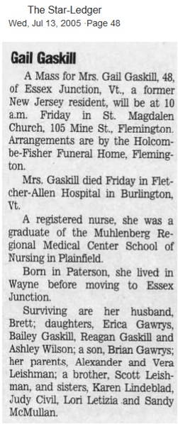 Gail Leishman Gaskill Obituary