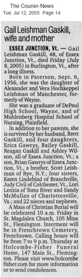 Gail Leishman Gaskill Obituary