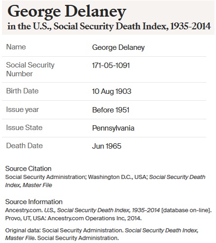 George A. Delaney SSDI
