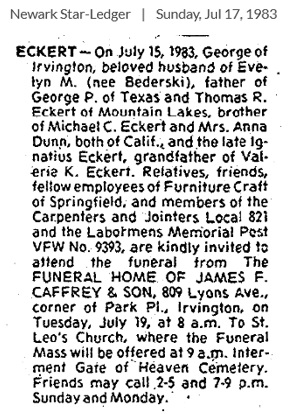 George Eckert Obituary