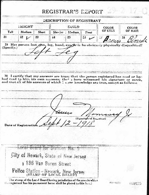 George Oscar Riess World War I Draft Registration
