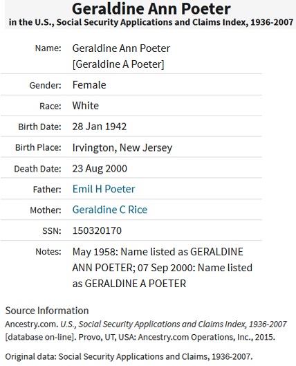 Geraldine Ann Poeter SSACI