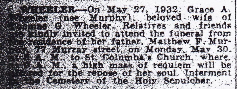 Grace Murphy Wheeler Obituary