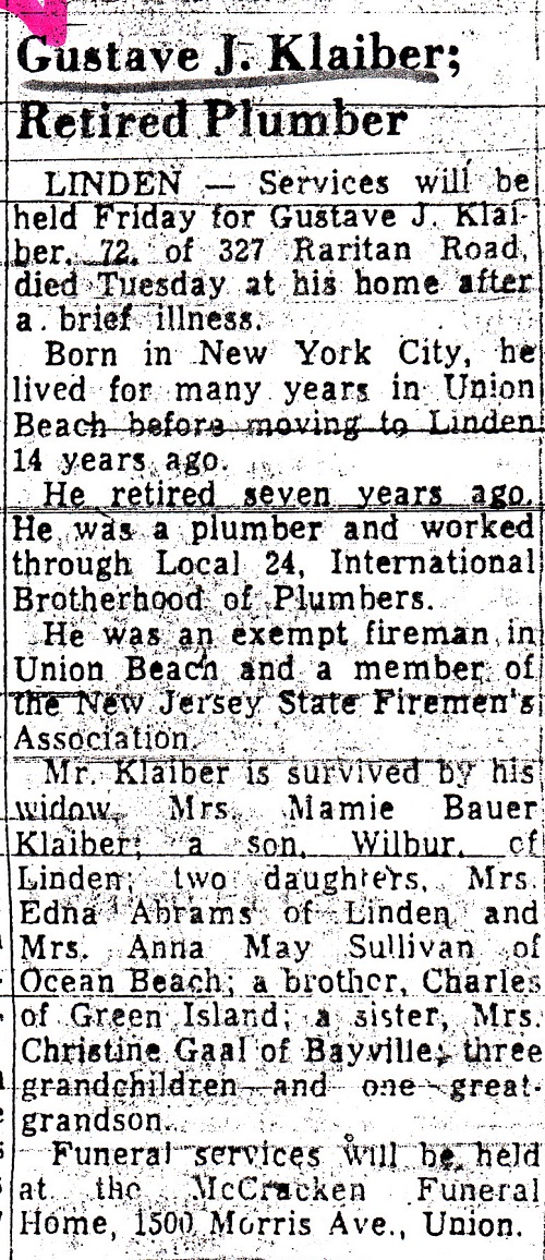 Gustave Klaiber Obituary 2
