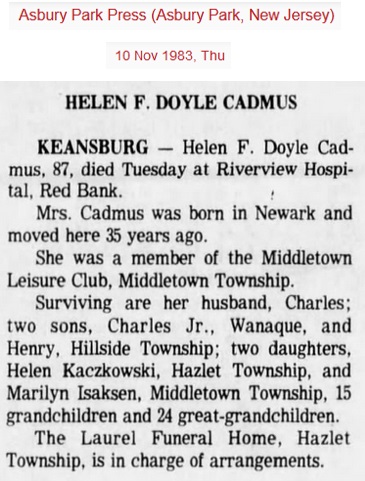 Helen Doyle Cadmus Obituary