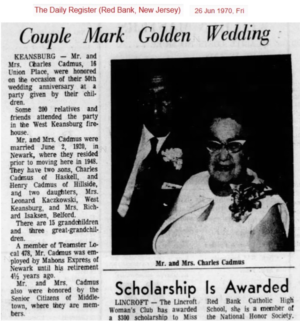 Helen Doyle and Charles Cadmus 50th Anniversary
