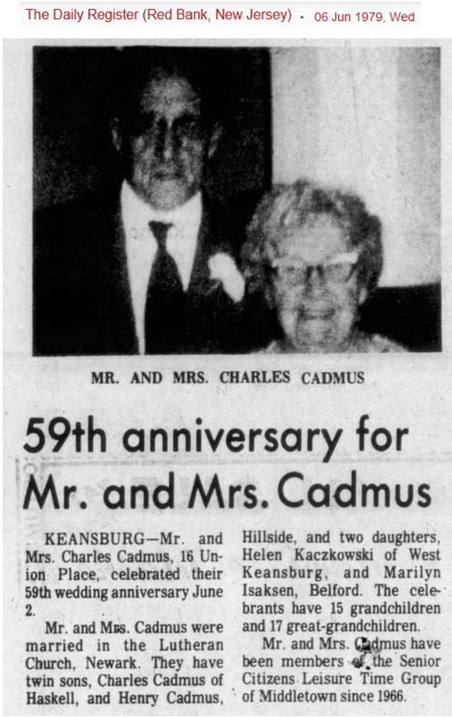 Helen Doyle and Charles Cadmus 59th Anniversary