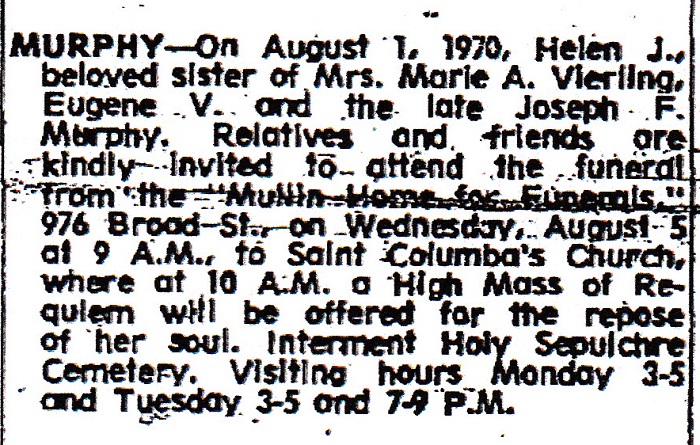 Helen J. Murphy Obituary