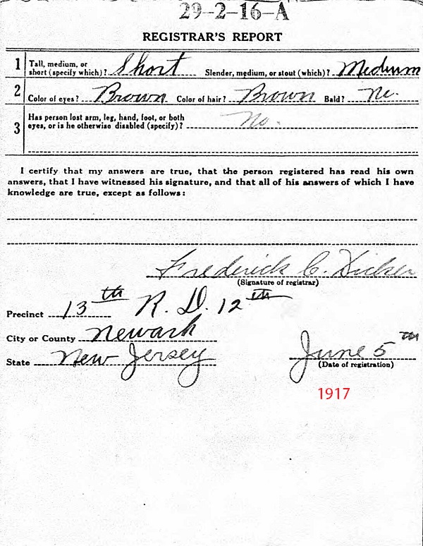 Henry Doyle WW1 Draft Registration
