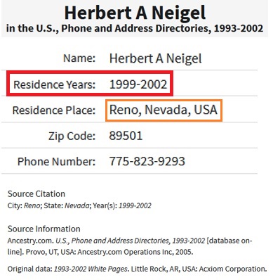 Herbert A. Neigel 1999
