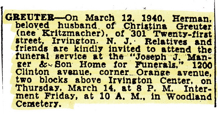 Herman Greuter Obituary
