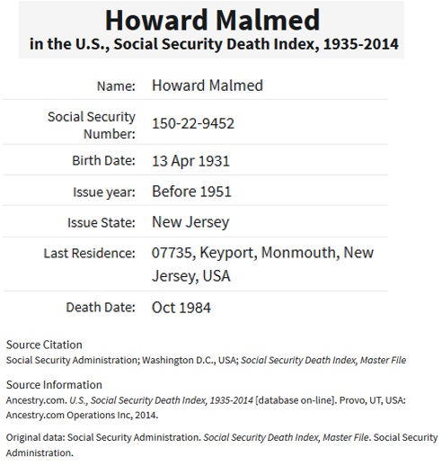Howard Malmed SSDI