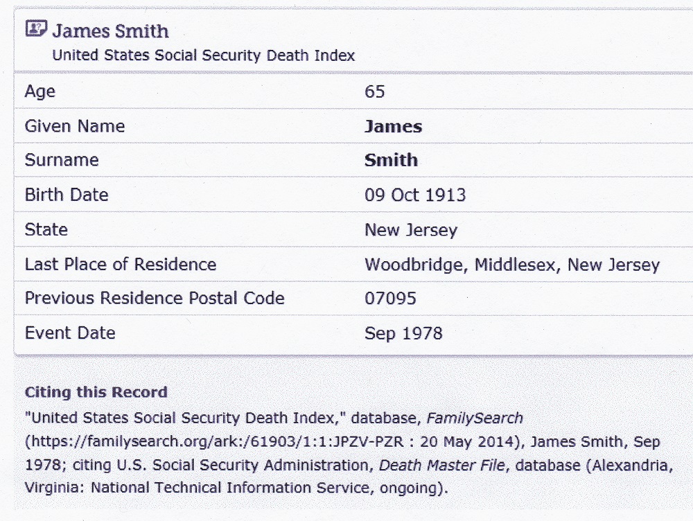 James Findlay Smith SSDI