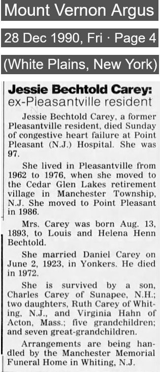 Jessica A. Bechtold Carey Obituary