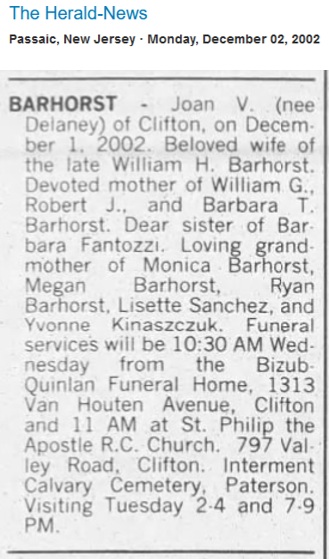 Joan Delaney Barhorst Obituary