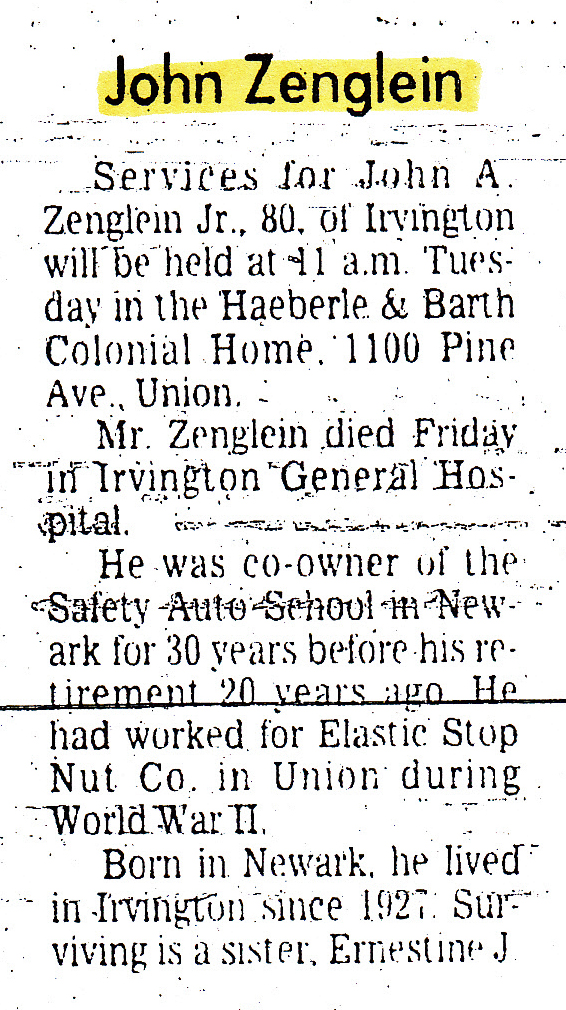 John A. Zenglein Jr. Obituary 2