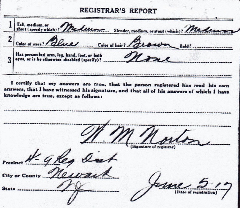 John J. Bechtold's World War I Draft Registration Card Part 2