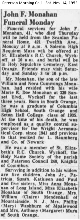 John Francis Monahan Obit