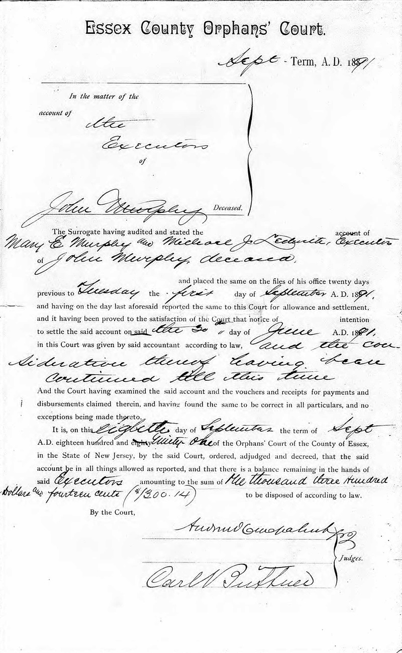 John Murphy Last Will and Testament