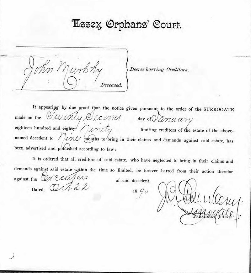 John Murphy Last Will and Testament
