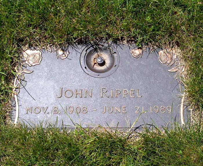 The Restland Memorial Park Marker of John Rippel