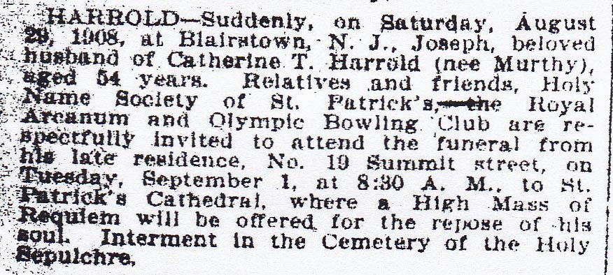 Joseph Harrold Obituary
