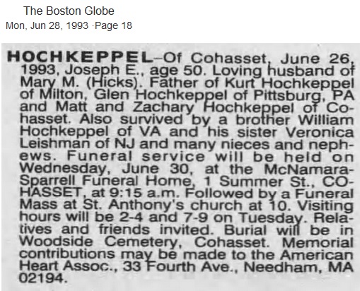 Joseph E. Hochkeppel Obituary